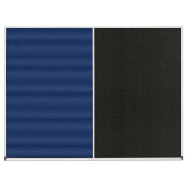 Double Door Radius Corkboard, 60"x36", Bla